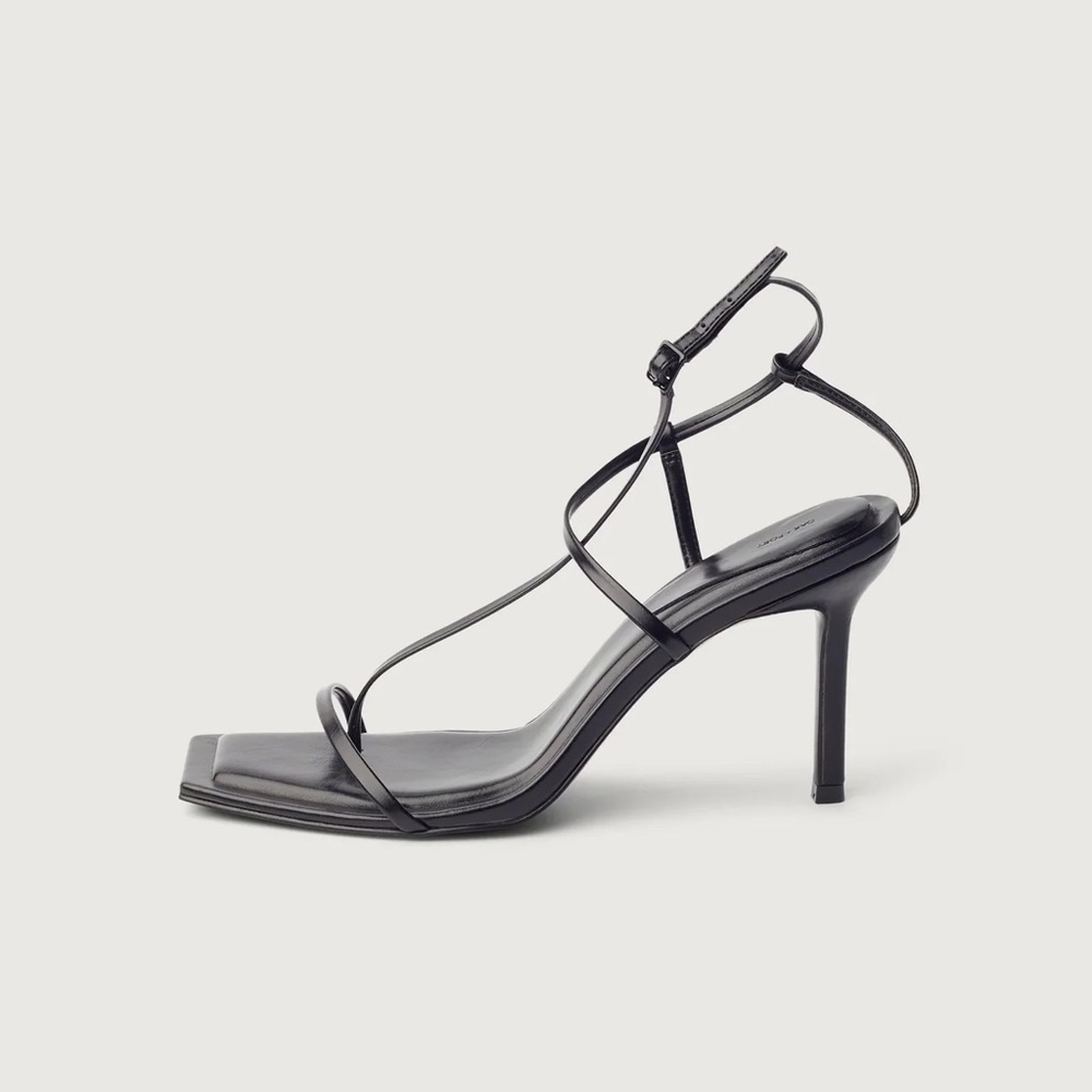 Sleek Black Strappy Heels
